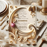 Golden Ivory Baroque Asymétrique Mariage