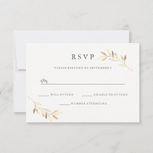 Invitation Golden Leaf Garden Wedding Digital ou impression R