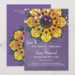 Invitation Golden Mandala   Méditation Mandala moderne, viole