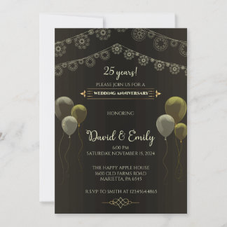 Invitation Golden Mandolin Melodies 25e Anniversaire Bliss