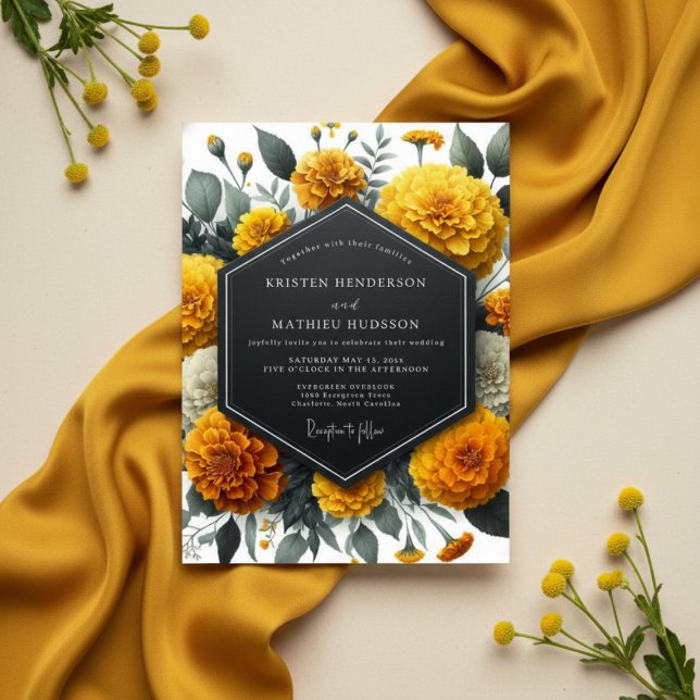 Invitation Golden Marigold Whimsical Wedding (Créateur téléchargé)
