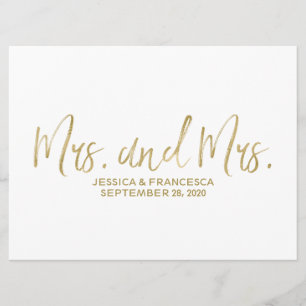 Invitation Golden "Mme et Mme" SYMBOLE Mariage Lesbien