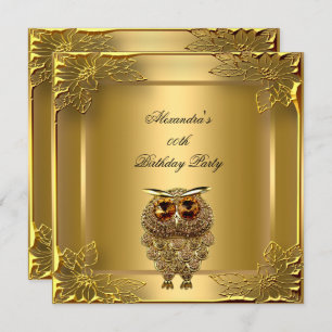 Invitation Golden Owl Elite Élégante Gold Anniversaire
