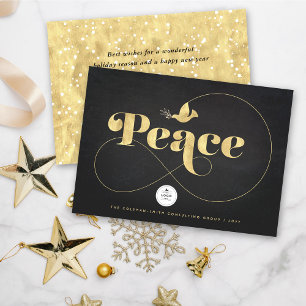 Invitation Golden Peace & Dove Élégante Vacances D'Affaires