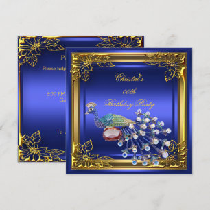Invitation Golden Peacock Elite Élégante fête d'anniversaire