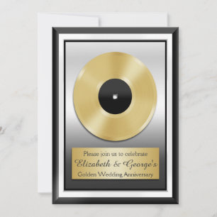 Invitation Golden Record Mariage Anniversaire de nouveauté