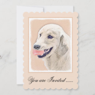 Invitation Golden Retriever avec Tennis Ball Peinture Chien A