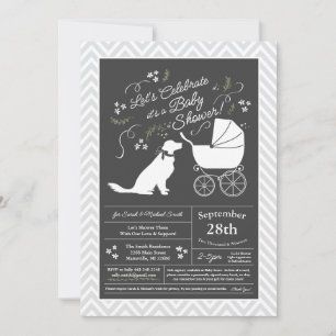 Invitation Golden Retriever Chien Baby shower Genre Neutre V2