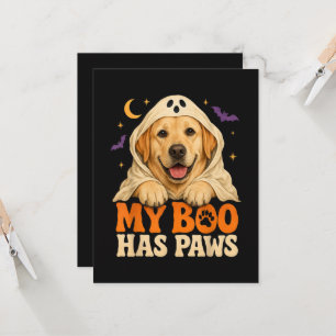 Invitation Golden Retriever Halloween Drôles de Pattes