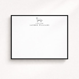 Invitation Golden Retriever Sketch Black Border Note Card