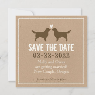 Invitation Golden Retrievers Wedding Enregistrer la date