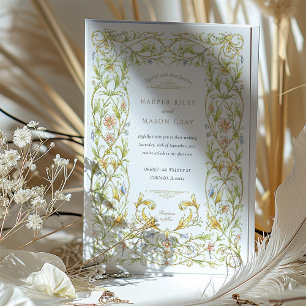 Invitation Golden Rococo Vine Mariage