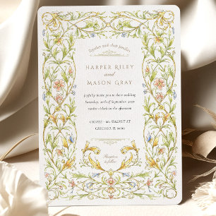 Invitation Golden Rococo Vine Mariage