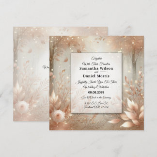 Invitation Golden Rosewood Enchanted Forest Wedding