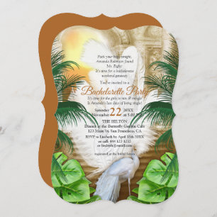 Invitation Golden Royal Peacock Temple Dreams