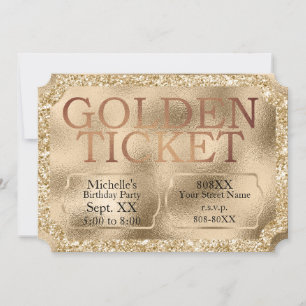 Invitation Golden TICKET Événement spécial