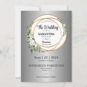 Invitation Golden Union Celebrating Love & Engagement Mariage