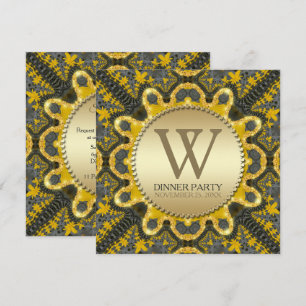 Invitation Golden Vintage Tribal Batik