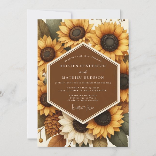 Invitation Goldenrod Harvest Flora Wedding (Devant)