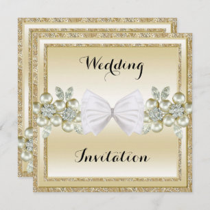 Invitation GoldSequins et mariage floral d'arc de parties