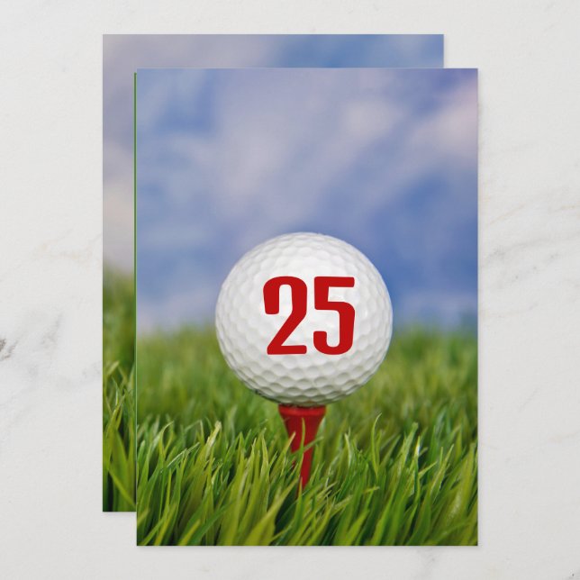 Invitation Golf 25e fête d'anniversaire (Devant / Derrière)