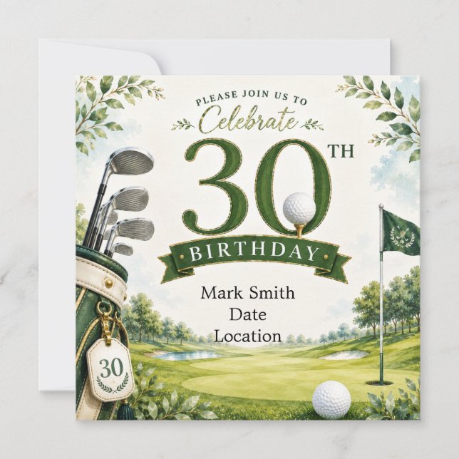 Invitation Golf  30e Anniversaire  (Devant)