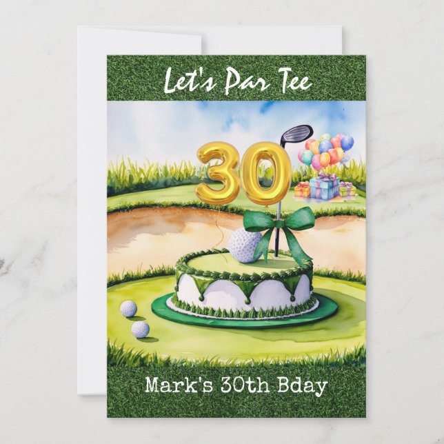 Invitation Golf 30e anniversaire Par tee trente (Devant)