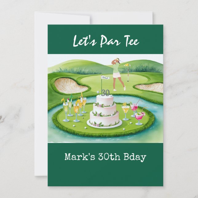 Invitation Golf 30e anniversaire Par tee trente (Devant)