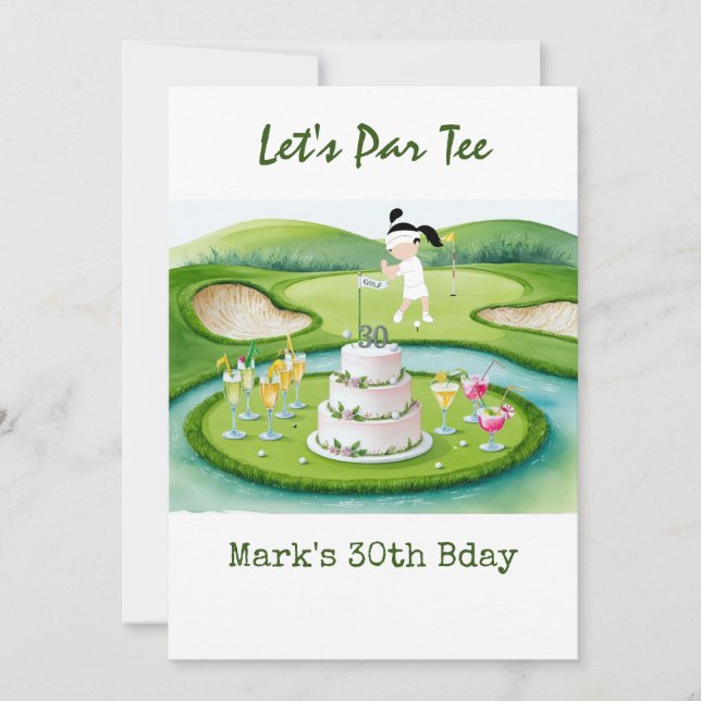 Invitation Golf 30e anniversaire Par tee trente (Devant)