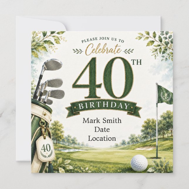 Invitation Golf  40e Anniversaire  (Devant)