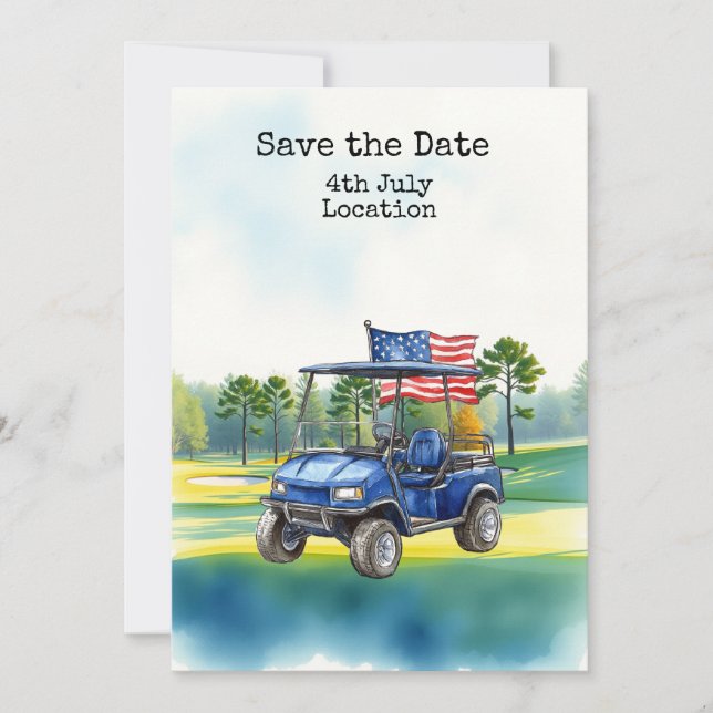 Invitation Golf  4th July Independence Day with Barbecue (Devant)