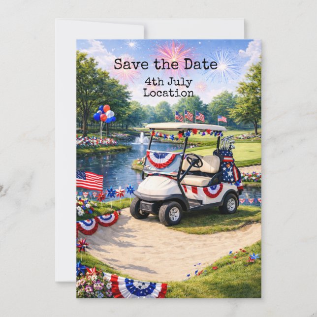 Invitation Golf  4th July Independence Day with Barbecue (Devant)