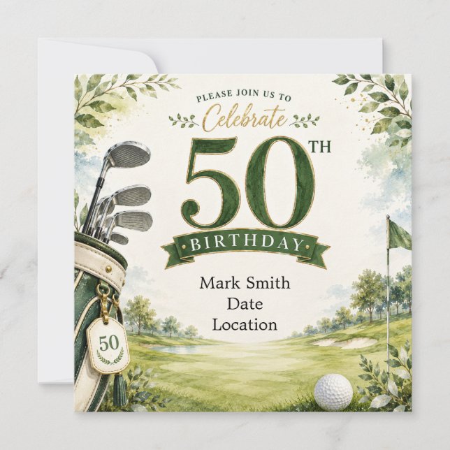 Invitation Golf  50e Anniversaire  (Devant)