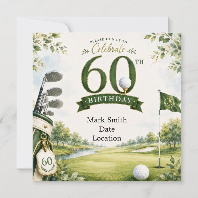 Invitation Golf  60e anniversaire  (Devant)