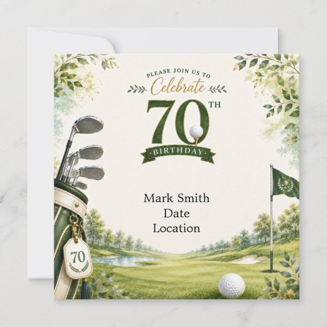 Invitation Golf  70e Anniversaire  (Devant)