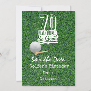 Invitation Golf 70ème anniversaire avec voiturette de golf