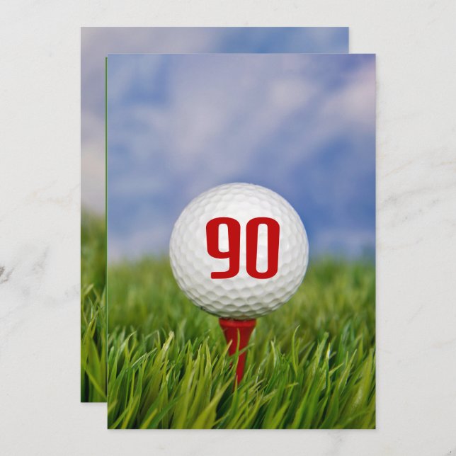 Invitation Golf 90e fête d'anniversaire (Devant / Derrière)