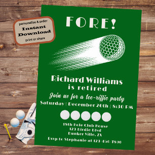 Invitation Golf à la retraite Fore Tee-Riffic Retraite