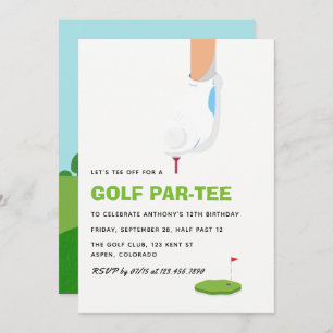 Invitation Golf à thème fête d'anniversaire
