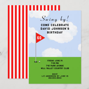 Invitation Golf à thème fête d'anniversaire