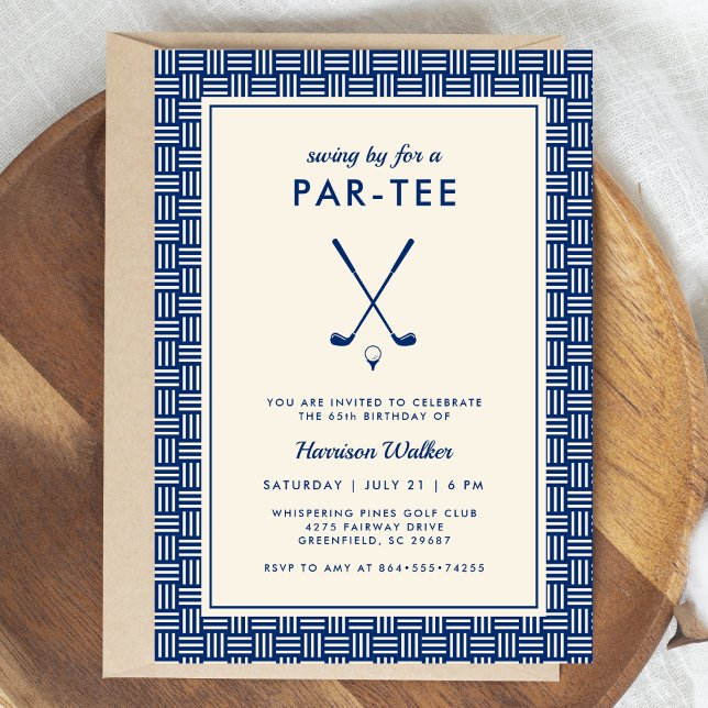 Invitation Golf adulte moderne Anniversaire Fête N'importe qu (Créateur téléchargé)