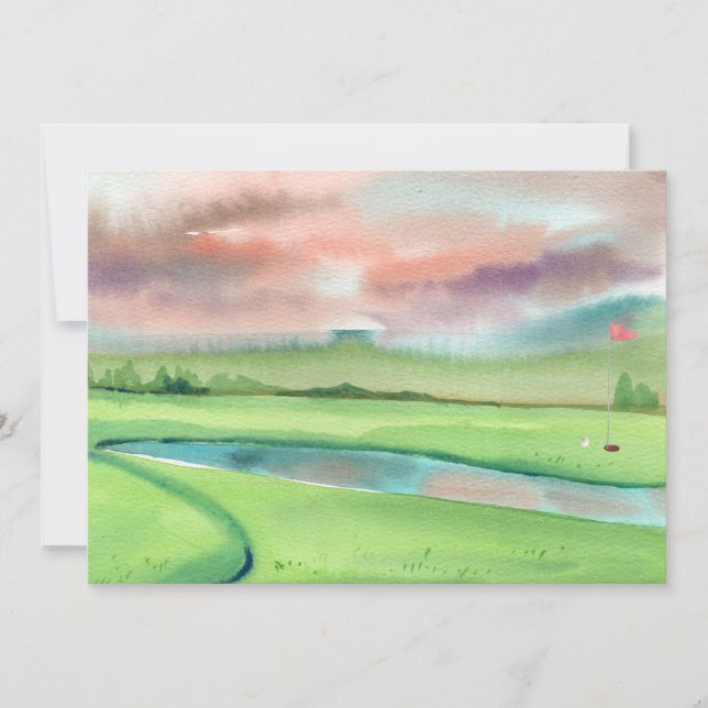 Invitation Golf aquarelle (Devant)