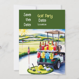 Invitation Golf avec décoration de fête d'anniversaire