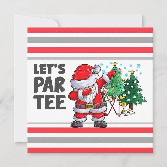 Invitation  Golf avec le Père Noël Faisons la Fête Par Tee (Devant)