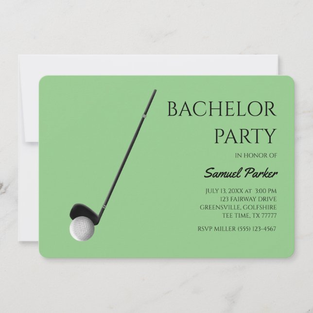 Invitation Golf Bachelor Party - Golf trip Classic Minimal (Devant)