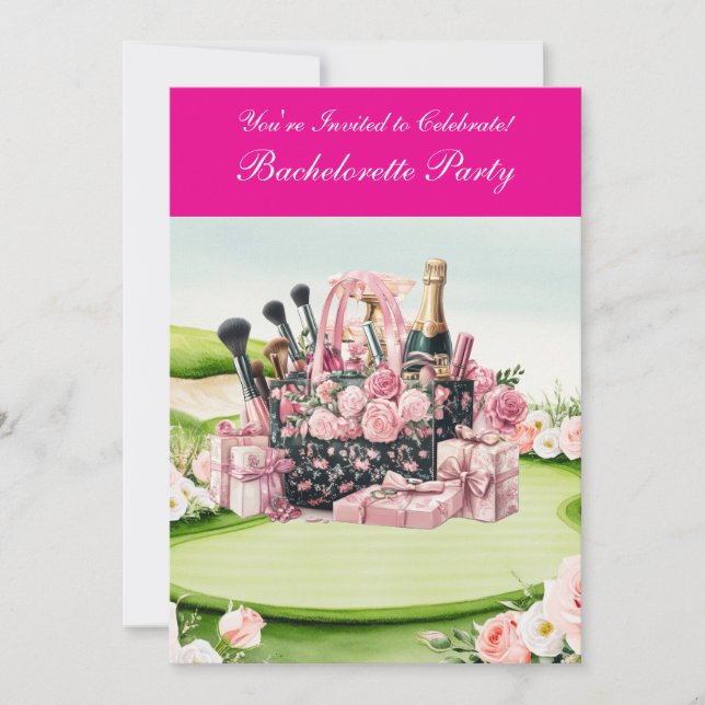Invitation Golf Bachelorette Party sur golf (Devant)