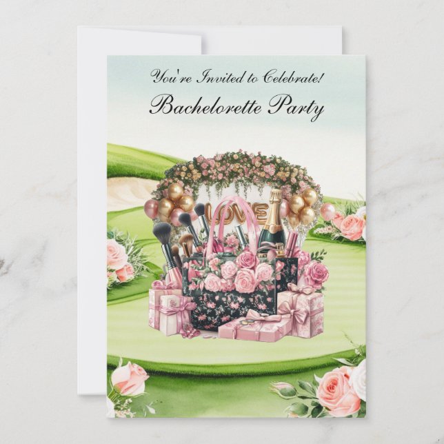 Invitation Golf Bachelorette Party sur golf (Devant)