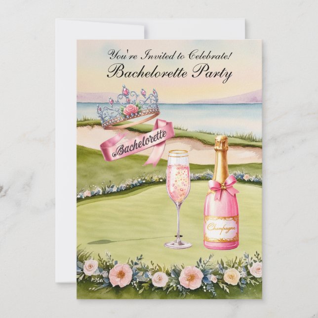 Invitation Golf Bachelorette Party sur golf (Devant)