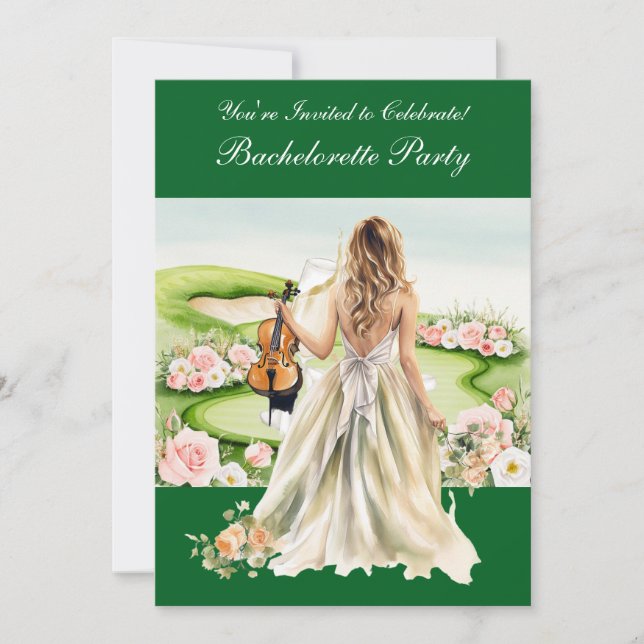 Invitation Golf Bachelorette Party sur golf (Devant)