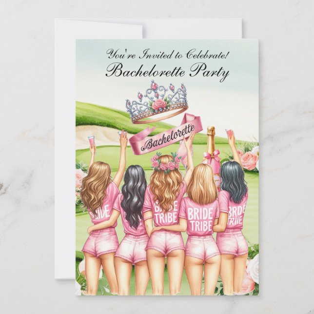 Invitation Golf Bachelorette Party sur golf (Devant)
